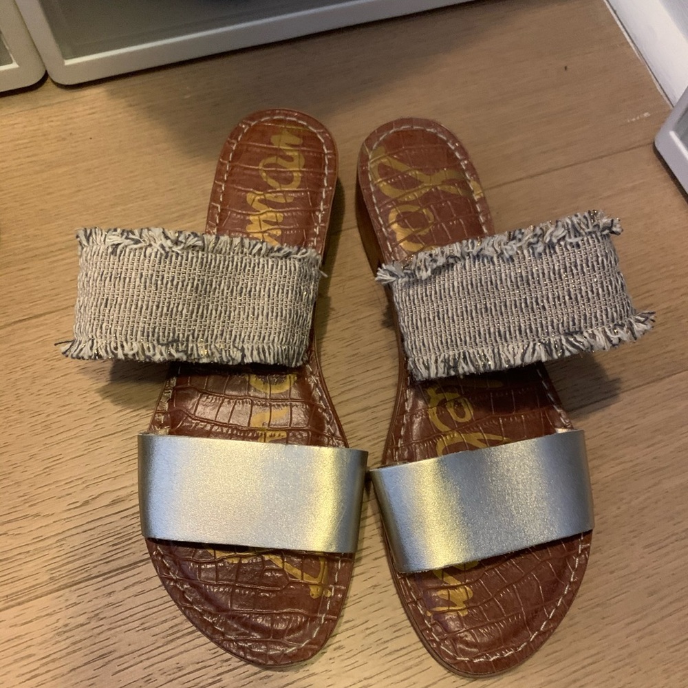 Sam Edelman Jeni leather & fringe slide - 7.5